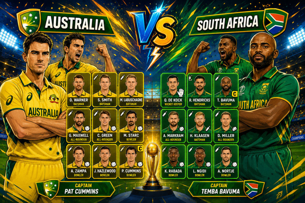 Australian Men’s Cricket Team Vs South Africa National Cricket Team Players