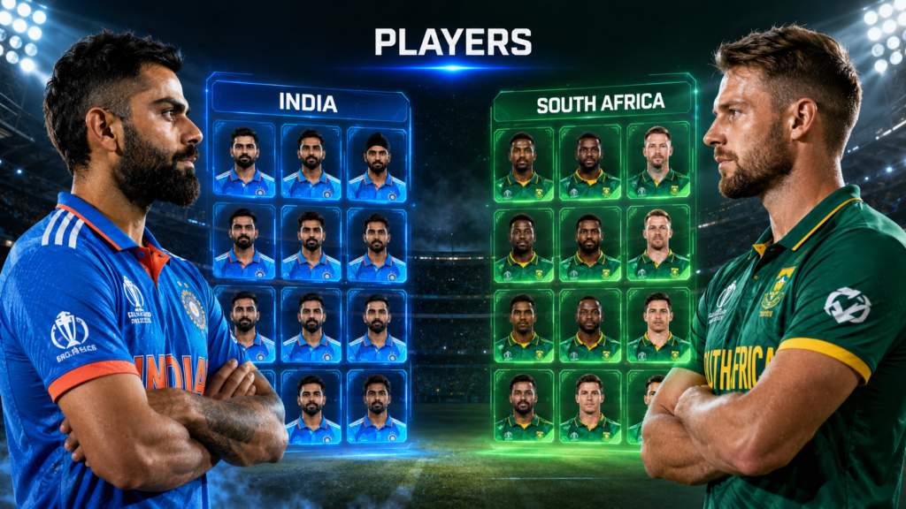 India National Cricket Team Vs South Africa National Cricket Team Players