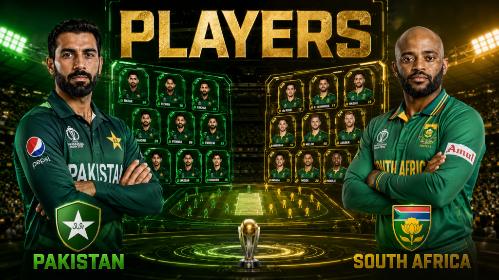Pakistan National Cricket Team Vs South Africa National Cricket Team Players