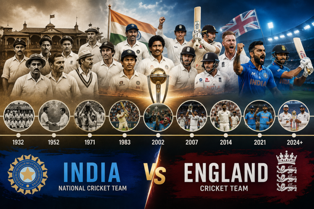 India National Cricket Team Vs England Cricket Team Timeline