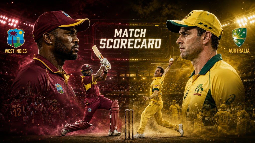 West Indies Cricket Team Vs Australian Men’s Cricket Team Match Scorecard