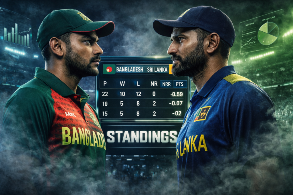 Bangladesh National Cricket Team Vs Sri Lanka National Cricket Team Standings