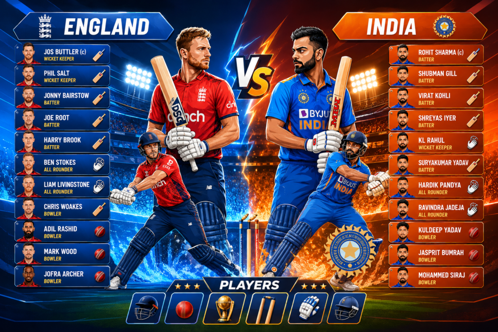 England Cricket Team Vs India National Cricket Team Players