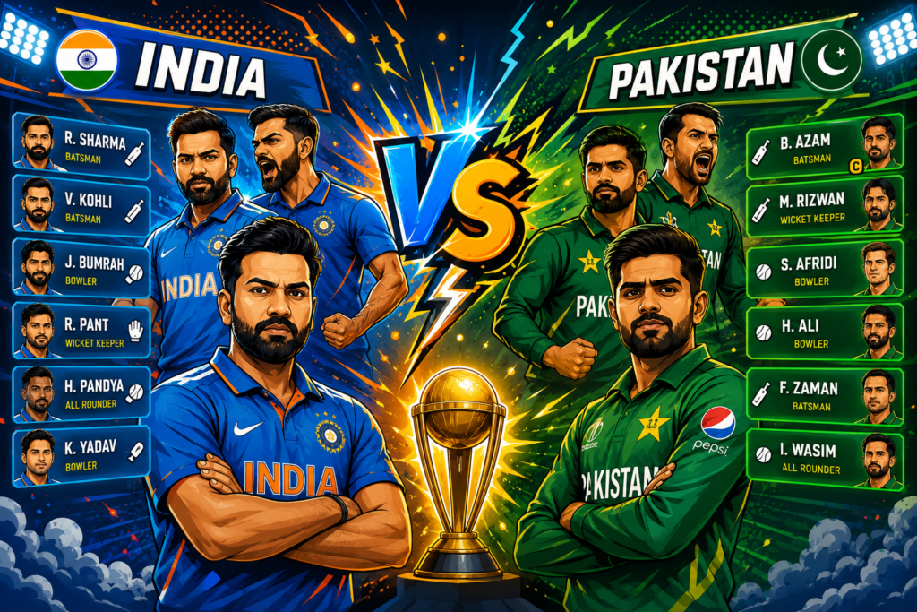 India National Cricket Team Vs Pakistan National Cricket Team Players