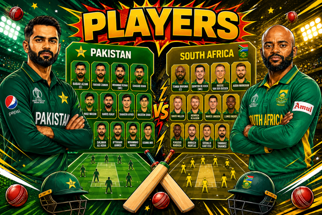Pakistan National Cricket Team Vs South Africa National Cricket Team Players 